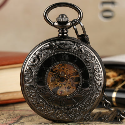 Reloj de Bolsillo Vintage Doble Apertura con Tallado Hueco - Unisex - Image 2