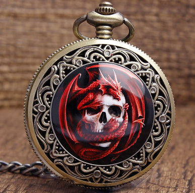 Reloj de Bolsillo Retro Clásico con Calavera de Cerámica Talla Grande - Image 9