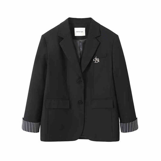 Blazer Suelto Casual para Mujer con Puños Doblados - Image 2