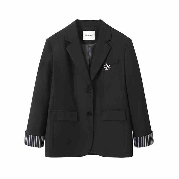 Blazer Suelto Casual para Mujer con Puños Doblados