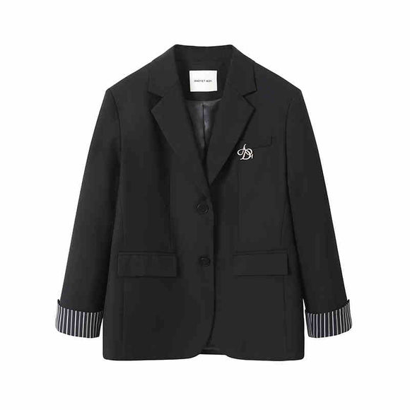 Blazer Suelto Casual para Mujer con Puños Doblados