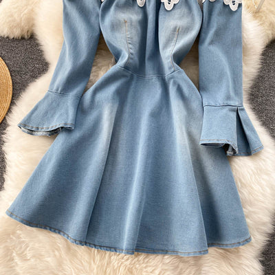 Vestido Denim Asimétrico con Costura Decorativa - Image 14