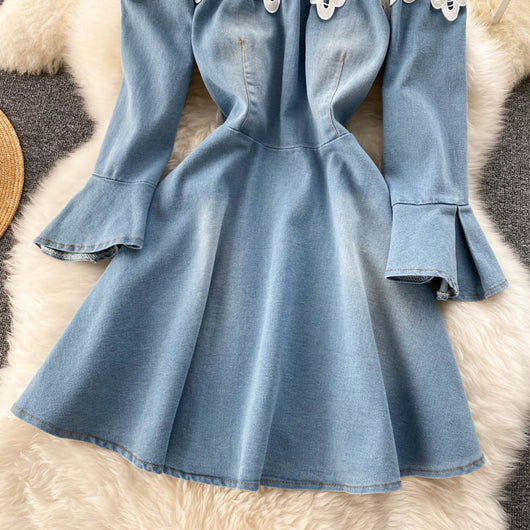 Vestido Denim Asimétrico con Costura Decorativa - Image 14