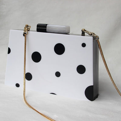 Bolso de Noche Elegante con Lunares Blanco y Negro - Estilo Europeo - Image 12
