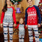 Conjunto Familiar Navideño con Estampado de Cartas y Cuello Redondo