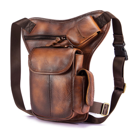 Bolsa de Cintura de Cuero Curtido al Aceite Vintage para Hombre - Estilo Outdoor - Image 10
