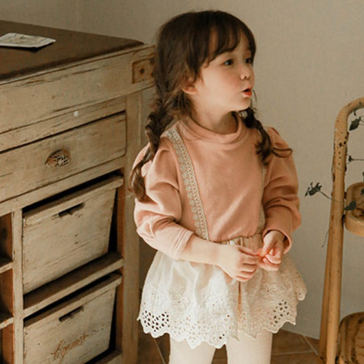 Blusa Estilo Western Falsa Dos Piezas con Camiseta de Terciopelo Delgado para Niñas