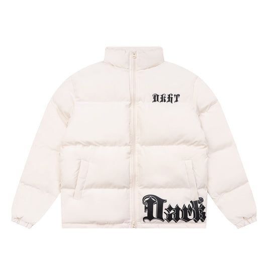 Chaqueta Acolchada Estampada con Cuello Alto para Hombre