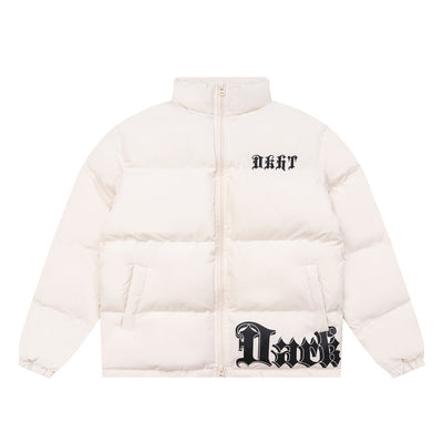 Chaqueta Acolchada Estampada con Cuello Alto para Hombre