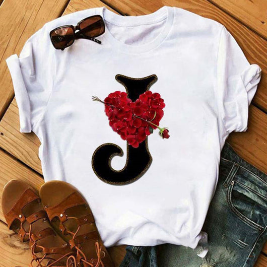 Playera Casual Estampado Alfabeto Inglés Rosa para Estudiantes - Image 31