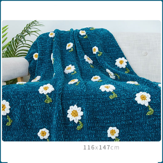 Manta Tejida a Mano con Hilo Dorado - Kit DIY Lujo y Calidez - Image 17