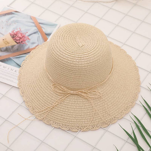 Sombrero de Paja Plegable con Encaje y Mariposas para Verano - Image 3