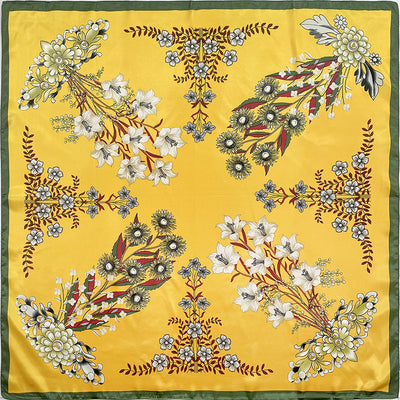 Pañuelo Cuadrado de Seda Estampado Europeo - Image 10