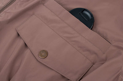 Chaqueta Beisbolera Retro Americana Café para Mujer - Image 11