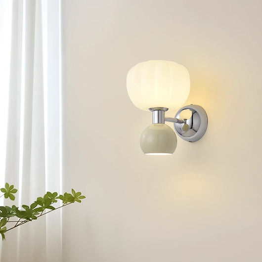 Lámpara de Pared Calabaza Crema para Dormitorio Principal - Image 4