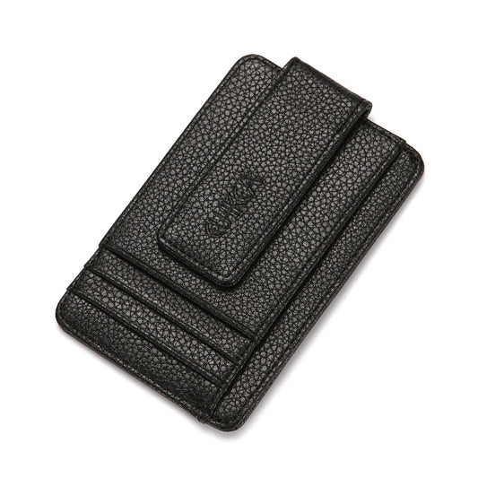 Billetera Minimalista Magnética para Hombre - Cartera Compacta Estilo Coreano con Clip Dorado