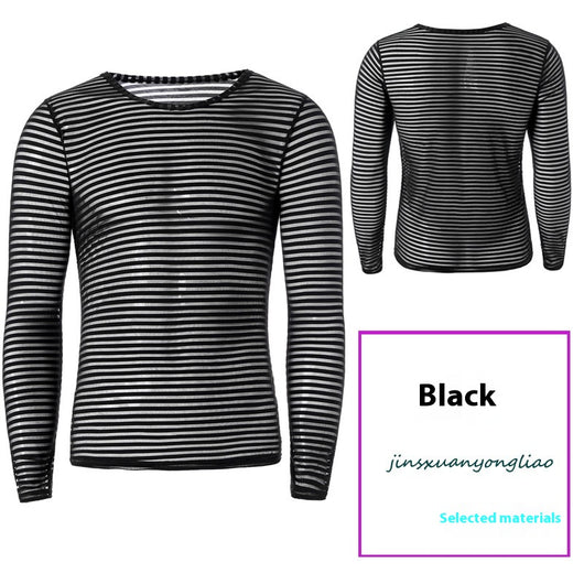 Camiseta Manga Larga a Rayas Talla Grande para Hombre - Image 14