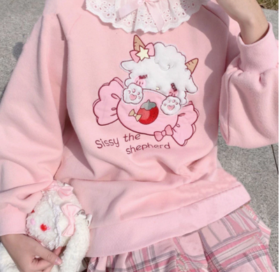 Sudadera con Cuello de Encaje Suelto para Mujer - Image 12