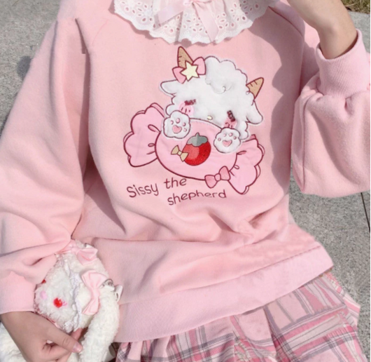 Sudadera con Cuello de Encaje Suelto para Mujer - Image 12