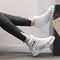 Botas Martin Altas de Cuero con Forro de Terciopelo Blanco