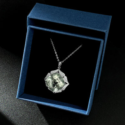 Collar de Plata 925 con Cristal Verde Natural - Diseño Europeo Lujo - Image 8