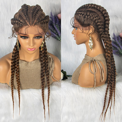 Peluca de Encaje Trenzado con Cabello de Bebé - 4 Trenzas - Image 7