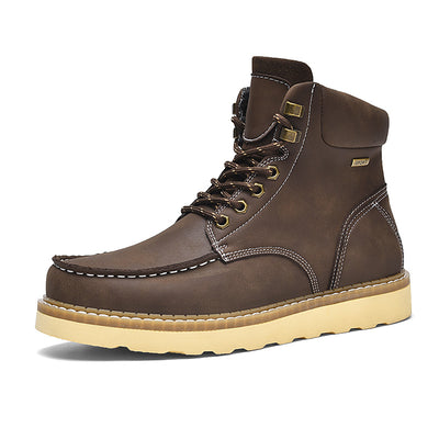 Botas de Trabajo Cuero Genuino Estilo Casual Británico Hombre - Image 6