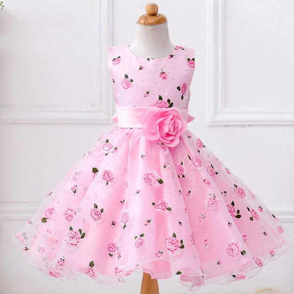 Vestido Tank Top Niña con Estampado Digital y Efecto Puffed