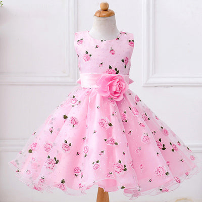 Vestido Tank Top Niña con Estampado Digital y Efecto Puffed