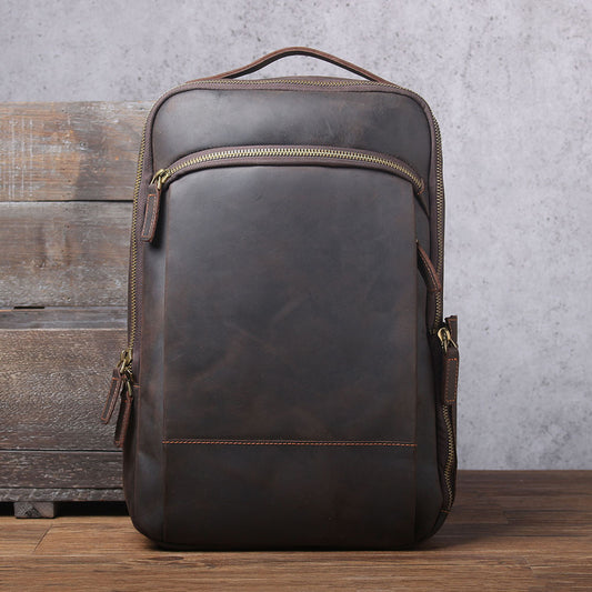Mochila de Cuero Vintage Simplicity para Hombre - Image 2