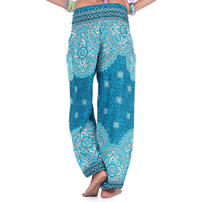 Pantalones Yoga Sueltos con Estampado Étnico y Cintas en Tobillos para Mujer - Image 33