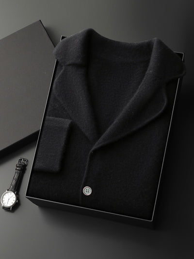 Suéter Saco de Cachemira para Hombre con Cuello Solapa - Tejido Grueso y Cómodo - Image 6