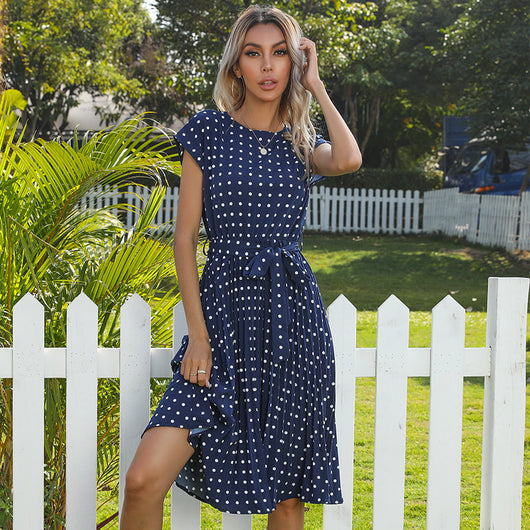 Vestido Midi Plisado Verde Lunares para Mujer - Elegante y Versátil - Image 8