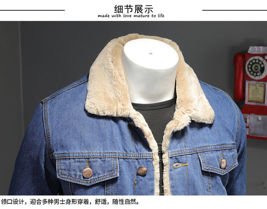 Chaqueta Denim Forrada Gruesa Estilo Japonés para Hombre - Image 15