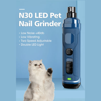 Cortauñas para Mascotas con LED, Doble Velocidad y Carga USB