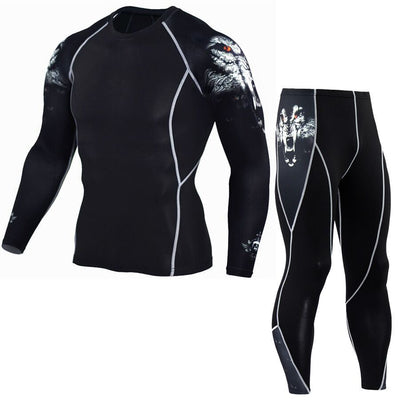 Conjunto Deportivo Estampado de Manga Larga para Hombre - Image 17