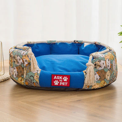 Cama Térmica para Mascotas con Diseño Impreso y Felpa Acolchada - Image 4