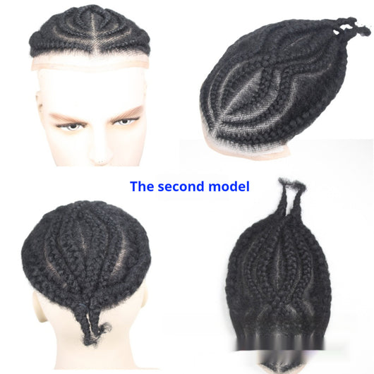 Peluca Trenzada Africana Tejida a Mano con Cabello Natural para Hombre - Image 11