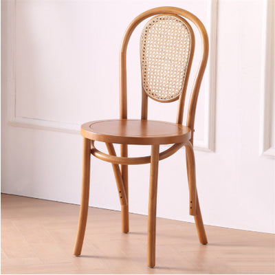 Sillas de Comedor Vintage Francesas de Madera Maciza con Tejido de Ratán - Image 13