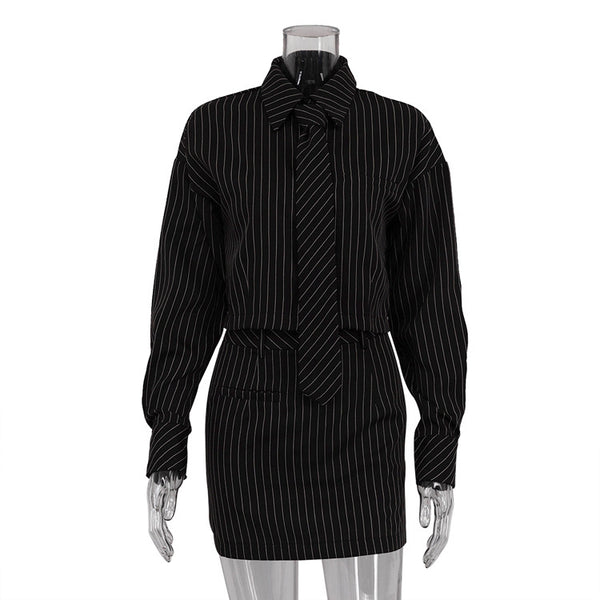 Conjunto de Falda y Blusa a Rayas - Outfit Completo Dos Piezas - Image 6