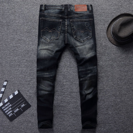 Jeans Slim Fit Desgastados Estilo Europeo y Americano para Hombre - Image 2