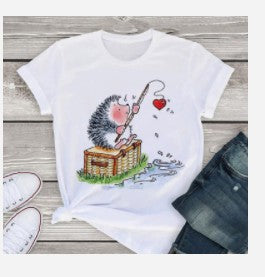 Blusa Talla Grande con Estampado de Animales Infantiles - Manga Corta - Image 2
