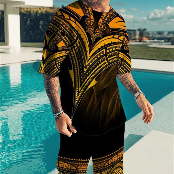 Conjunto de Playa Hombre Pantalones Cortos Estampado 3D Verano