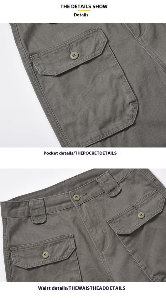 Pantalón Overol Holgado Gris Verdoso para Hombre - Estilo Casual Versátil - Image 14