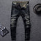Jeans Slim Fit Desgastados Estilo Europeo y Americano para Hombre