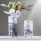 Jarrón Decorativo Hidropónico de Mármol con Planta Verde
