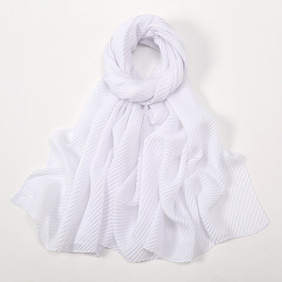 Pañoleta Suave de Poliéster Arrugado en Colores Lisos para Mujer - Image 10