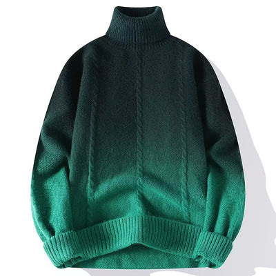 Suéter Tejido Cuello Alto con Degradado de Color para Hombre - Image 4