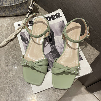 Sandalias Hada Perla Versátiles con Falda y Talón Grueso - Image 8