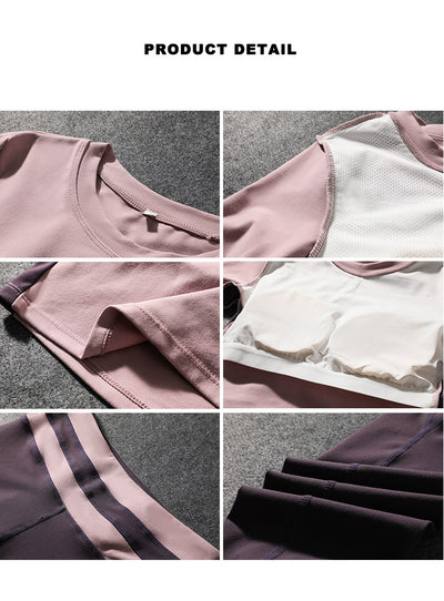Conjunto Deportivo Yoga Mujer con Sostén Integrado - Playera Corta Ajustada - Image 12